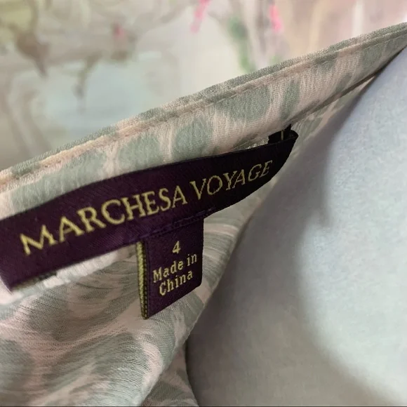 Marchesa Voyage Tie Leopard Animal Sheer Blouse - Picture 9 of 12